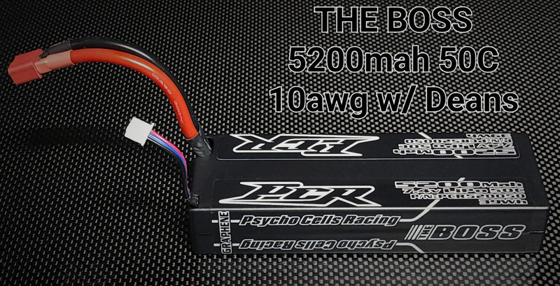 PCR520050(DN) PCR 5200mah 7.4v 50C Lipo 10awg Wire Deans Plug 300g