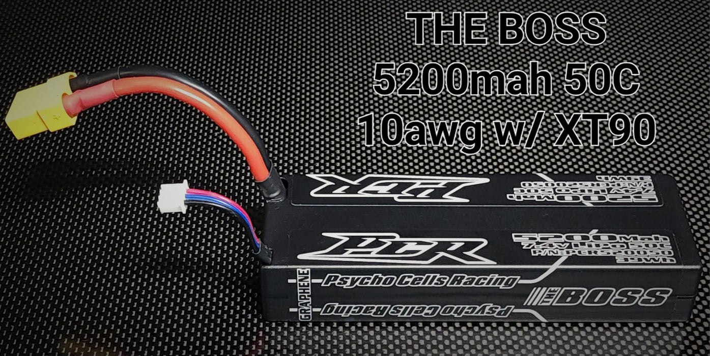 PCR520050(XT) PCR The Boss 5200mah 7.4v 50C Lipo 10awg Wire XT90 Plug 300g