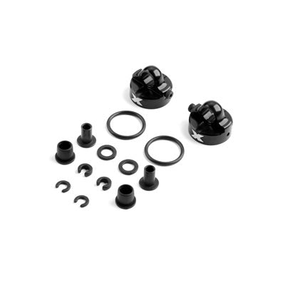 368054 XRAY ALU SHOCK CAP-NUT WITH VENT HOLE - BIG BORE (2)
