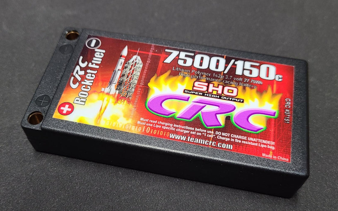 37151 – CRC 1s 7500 mAh Rocket Fuel Battery pack – 3.7v, Ultra-Low IR, SHO – Super High Output Lipo