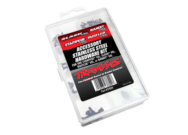 3789X Traxxas Hardware kit, stainless steel, Slash® VXL/Bandit® VXL/Stampede® VXL/Rustler® VXL (contains all stainless steel hardware used on Slash® VXL, Bandit® VXL, Stampede® VXL, or Rustler® VXL)