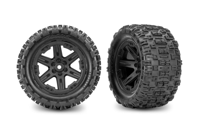 3797-BLK Traxxas RXT 2.8" Black Wheels & Sledgehammer ST Tires (2)
