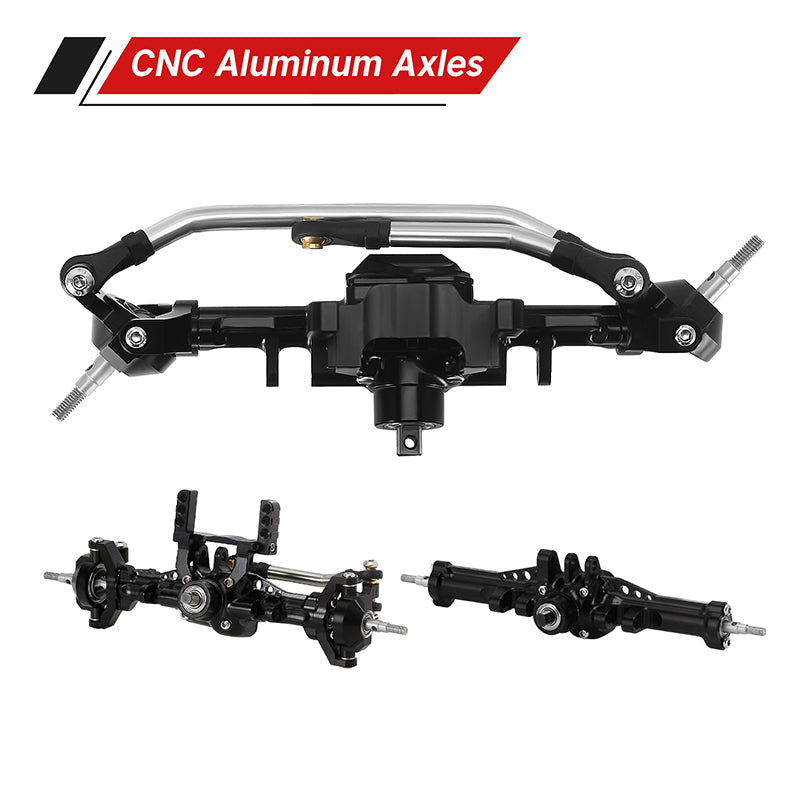 4M-82-61 INJORA +4mm Aluminum Axles with Lay Down Servo Mount & Links for 1/18 TRX4M TRX4MT