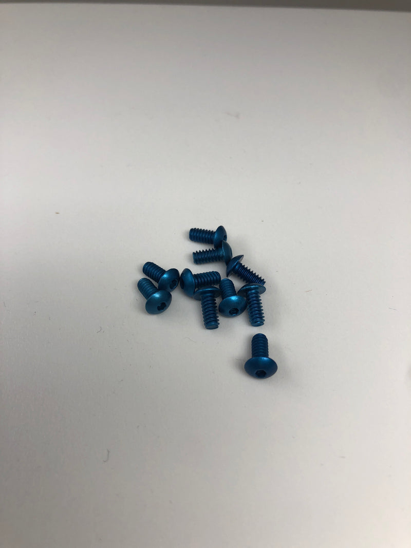 4-40 Aluminum Button Head Screws 10pcs Blue
