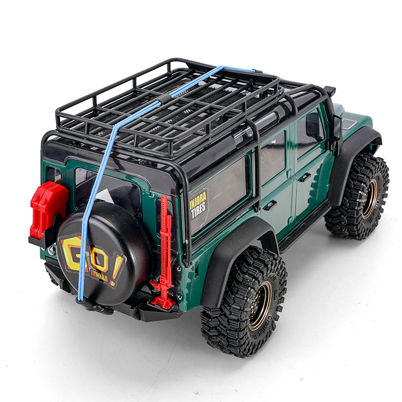 INA-95BL INJORA 270mm Elastic Strap Rescue Rope With Hooks For 1/18 1/24 RC Crawlers, Blue