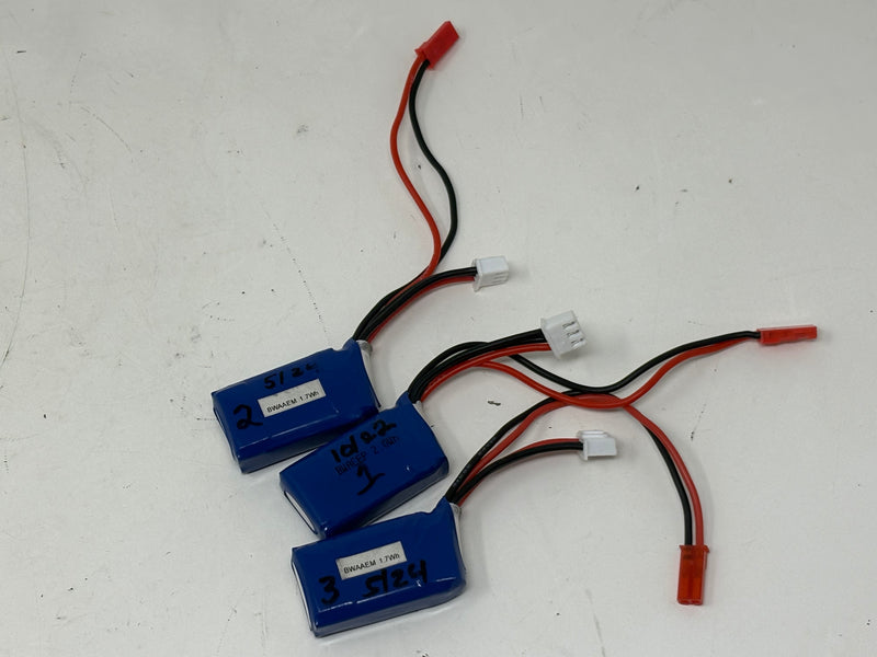 Used ProTek PTK-5185 RC 2S High Power 30C Micro LiPo Battery Lot Of 3