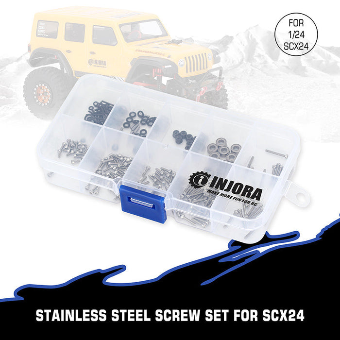 SCX24-81B INJORA White Box with M1.4 Screws M2 Nuts Bearings O-rings Screw Kit for Axial SCX24