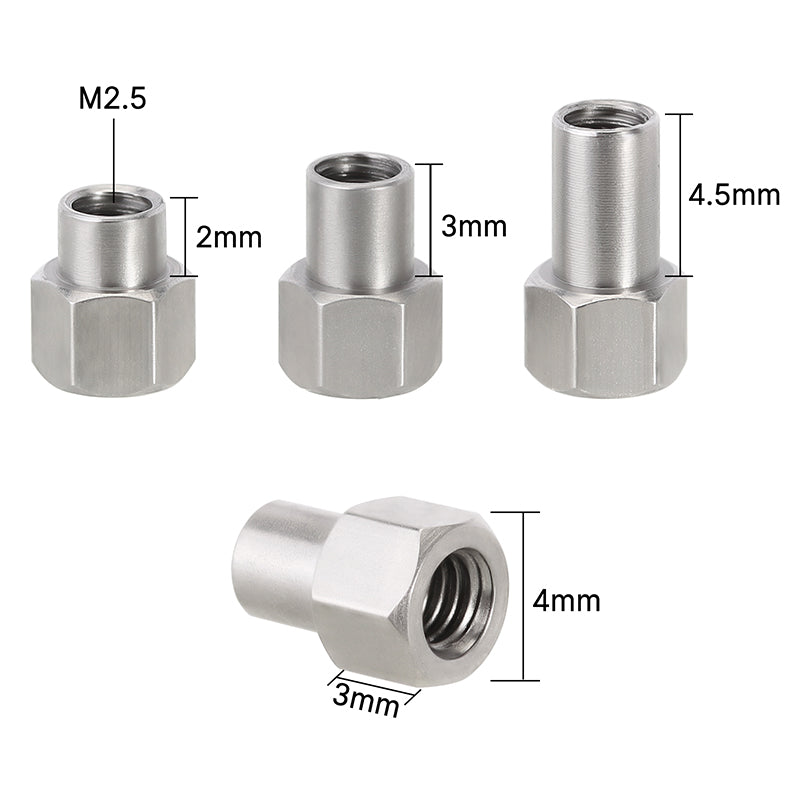 WH-23-234 INJORA 4PCS 2/3/4.5mm M2.5 Long Nuts For 1/18 TRX4M