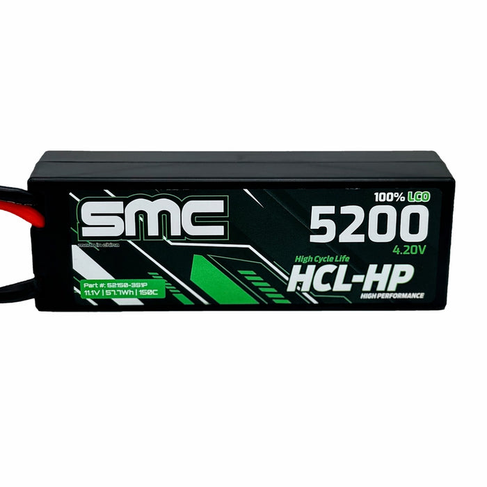 52150-2S1P SMC HCL-HP 7.4V-5200mAh 150C wired Hardcase 2S Lipo Pack
