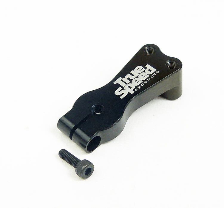 5247 Custom Works BLACK ALUM. EXTENDED FRONT MOUNT SERVO ARM (M3, 25T)