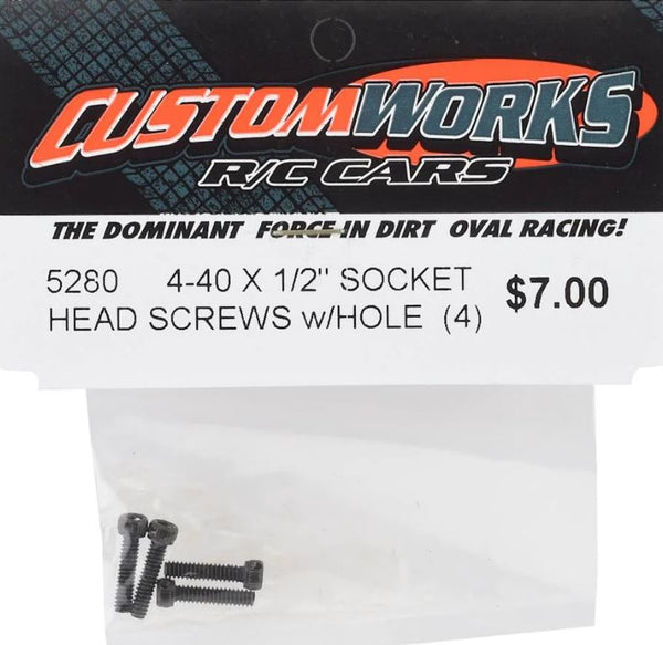 5280 Custom Works 4-40 x 1/2" Socket Head w/Hole (4)