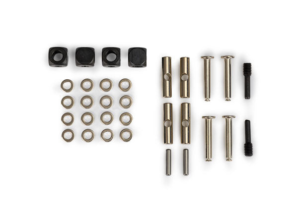 5452X Traxxas  U-joints, driveshaft (carrier (4)/ 4.5mm cross pin (4)/ 3mm headed pin (4)/ 4x15mm screw pin (2)/ hex pin (2)/ e-clips (10)/ 3x6x0.5 MW (8)) (metal parts for 2 driveshafts)