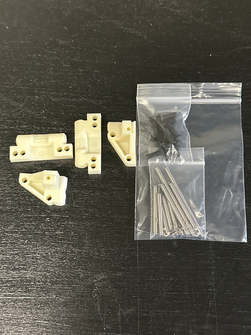NEW TEAM ASSOCIATED RC10 JAY HALSEY EDITION Front and rear Arm mounts, hinge pins e-clips and mounting hardware