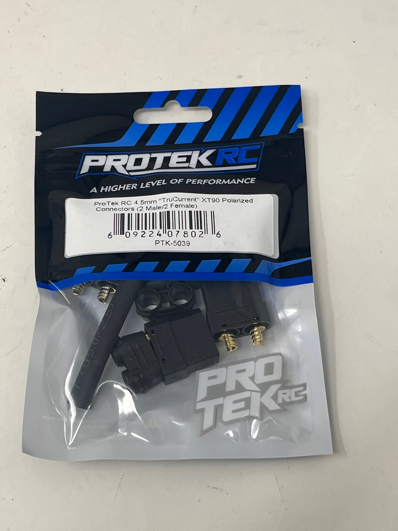 PTK-5039 - ProTek RC 4.5mm "TruCurrent" XT90 Polarized Connectors (2 Male/2 Female)