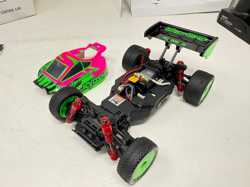 Used Kyosho MINI-Z Buggy Ready set INFERNO MP9 TKI Pink / Green