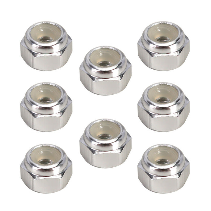 INJORA 8PCS M2 Wheel Lock Nuts Flange Nuts For SCX24, Silver