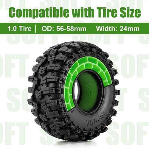 DGT-1056GN INJORA 4pcs Silicone Rubber Inserts For 56-58mm 1.0" Tires