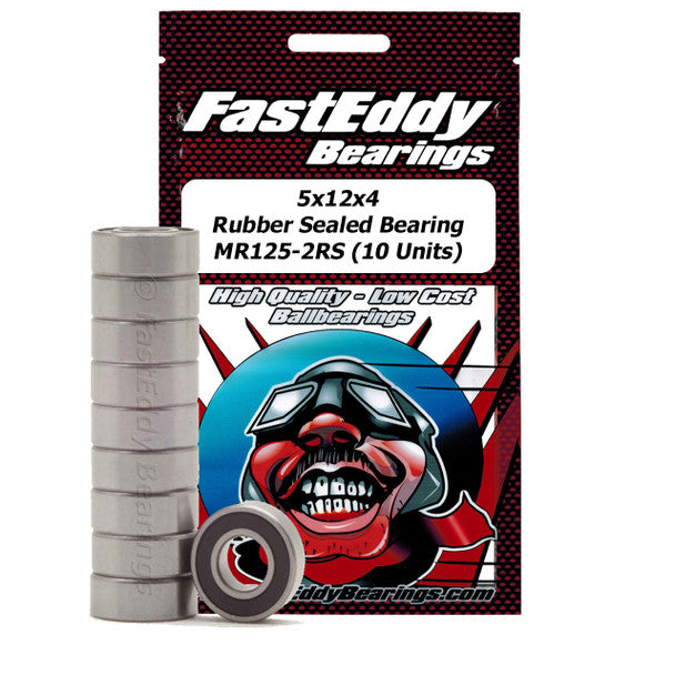TFE1462 FastEddy 5x12x4 Rubber Shielded Bearing MR125-2RS 10 Units