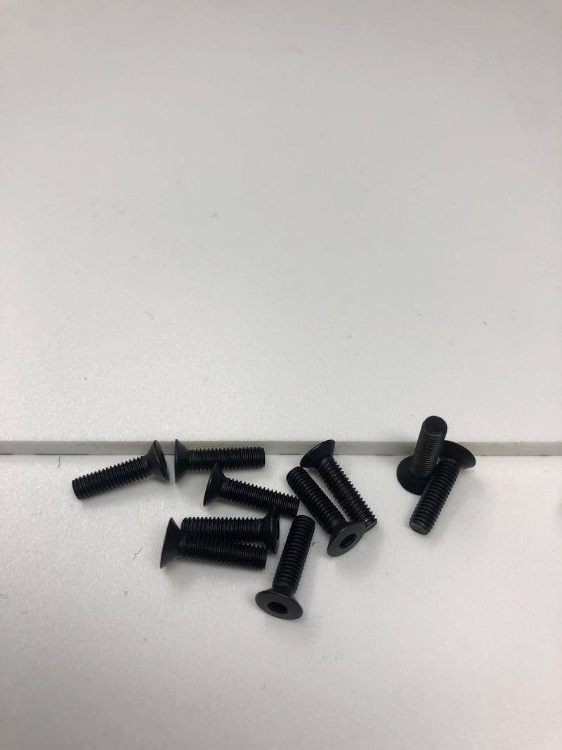 3MM Aluminum Flat Head Screws 10pcs Black