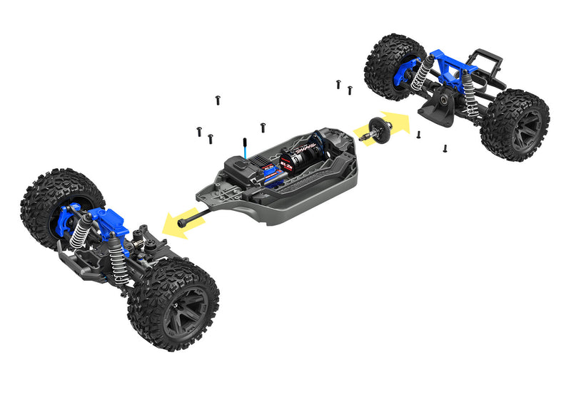 67164-4 Traxxas Rustler 4X4 BL-2s: 1/10 Scale 4WD Stadium Truck