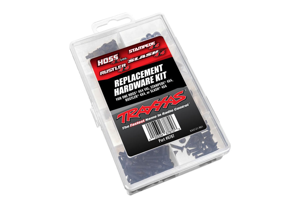 6787 Traxxas Hardware kit, Hoss® 4X4 VXL/Slash® 4X4/Stampede® 4X4/Rustler® 4X4 (contains all hardware used on Hoss® 4X4 VXL, Slash® 4X4, Stampede® 4X4, or Rustler® 4X4)