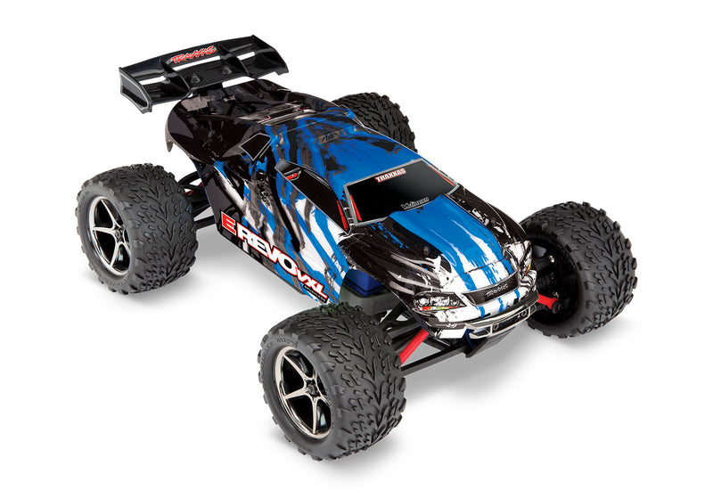 71076-8 Traxxas 1/16 Scale E-Revo VXL: 4X4 Brushless Monster Truck w/USB-C, Blue