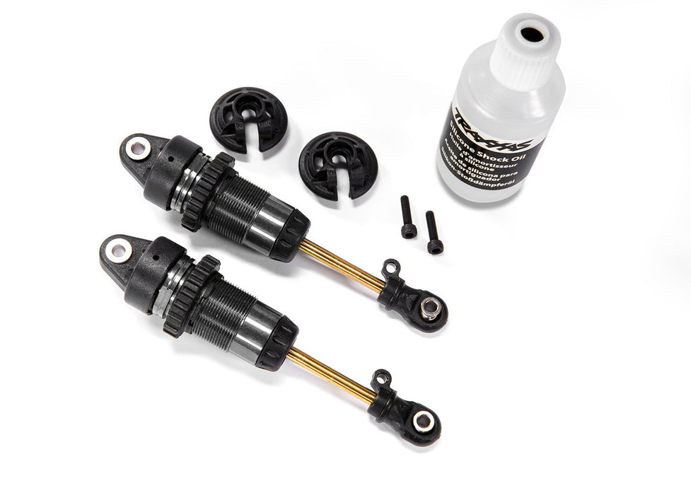 7461X Traxxas Shocks, GTR long hard-anodized, PTFE-coated bodies with TiN shafts (assembled) (2) (without springs)