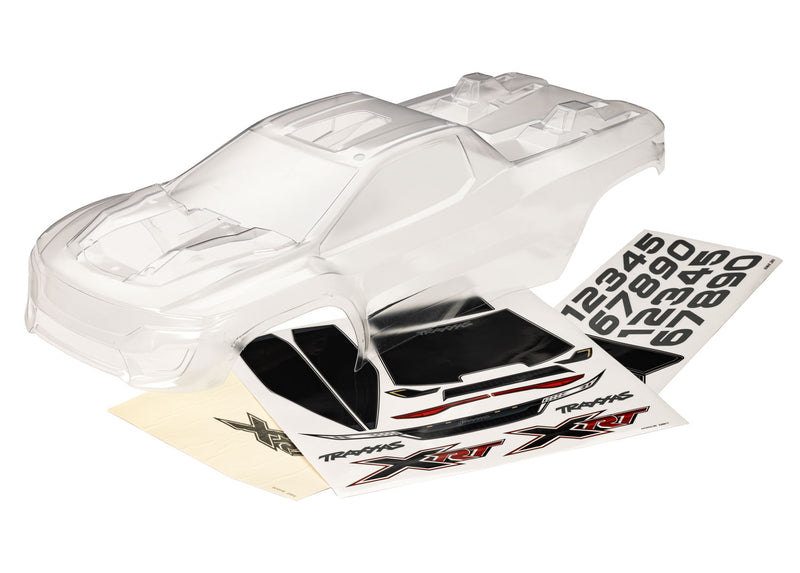 7812 TRAXXAS Body, XRT® (clear, requires painting)/ window masks/ decal sheet