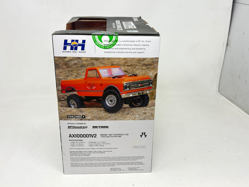 *Damaged Box* Axial 1/24 SCX24 1967 Chevrolet C10 4WD Brushed Truck RTR, Orange