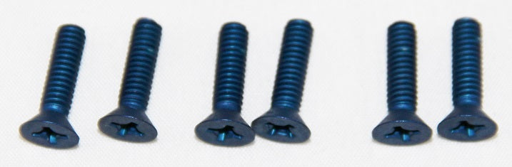 HW-0836BL Hyper Drive 8-32 x 5/8 Flathead Screws (6) Blue