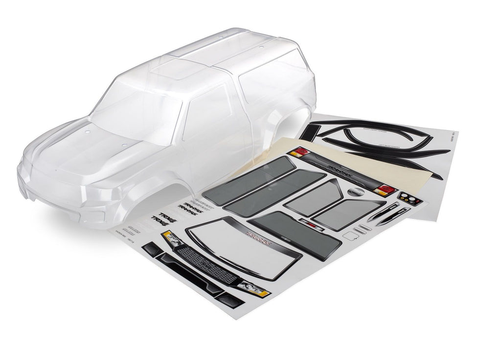 8112 - Body with camper, TRX-4® Sport (clear, trimmed, requires painting)/ window masks/ decal sheet