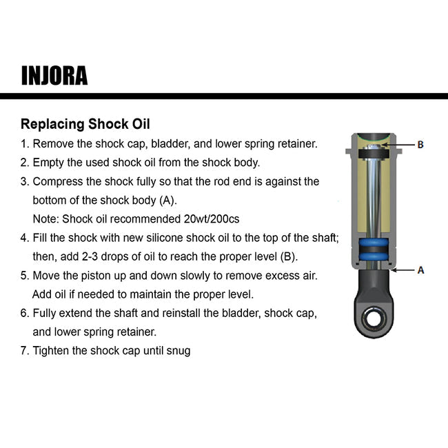 4M-24GL-4 INJORA 53mm Aluminum Threaded Oil Filled Shocks for 1/18 TRX4M (4M-24)