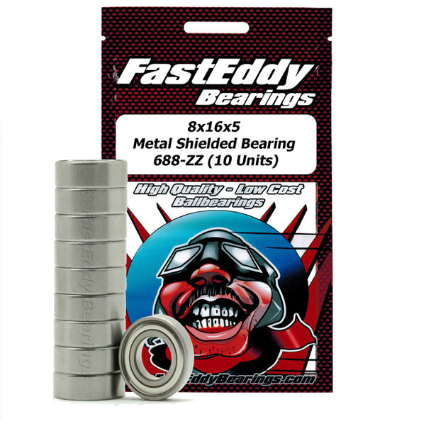 TFE234 FastEddy 8x16x5 Metal Shielded Bearing 688-ZZ 10 Units