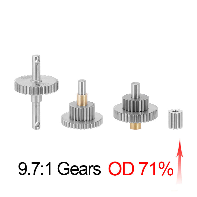 INJORA Overdrive Underdrive Stainless Steel Transmission Gear Set For 1/18 TRX4M 9.7:1 GEARS (OVERDRIVE 71%)
