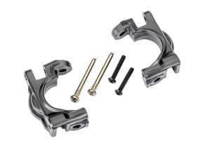 9032-Gray Traxxas Caster blocks (c-hubs), extreme heavy duty, gray (left & right)/ 3x32mm hinge pins (2)/ 3x20mm BCS (2) (for use with #9080 upgrade kit)