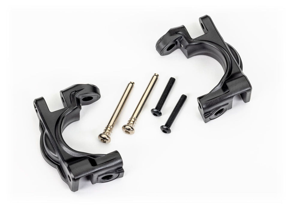 9032 Traxxas Caster blocks (c-hubs), extreme heavy duty, black (left & right)/ 3x32mm hinge pins (2)/ 3x20mm BCS (2) (for use with #9080 upgrade kit)