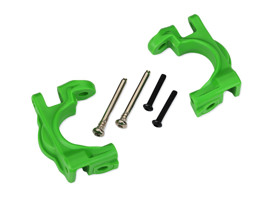 9032G Traxxas Caster blocks (c-hubs), extreme heavy duty, green (left & right)/ 3x32mm hinge pins (2)/ 3x20mm BCS (2) (for use with #9080 upgrade kit)