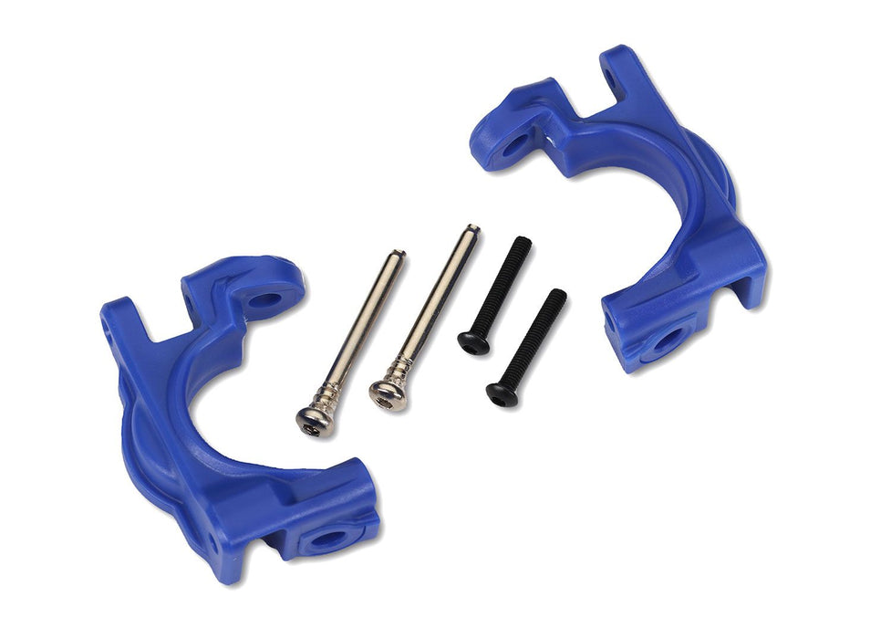 9032X Traxxas Caster blocks (c-hubs), extreme heavy duty, blue (left & right)/ 3x32mm hinge pins (2)/ 3x20mm BCS (2) (for use with #9080 upgrade kit)