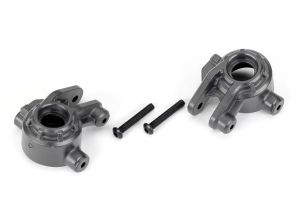9037-Gray Traxxas Steering blocks, extreme heavy duty, gray (left & right)/ 3x20mm BCS (2) (for use with #9080 upgrade kit)