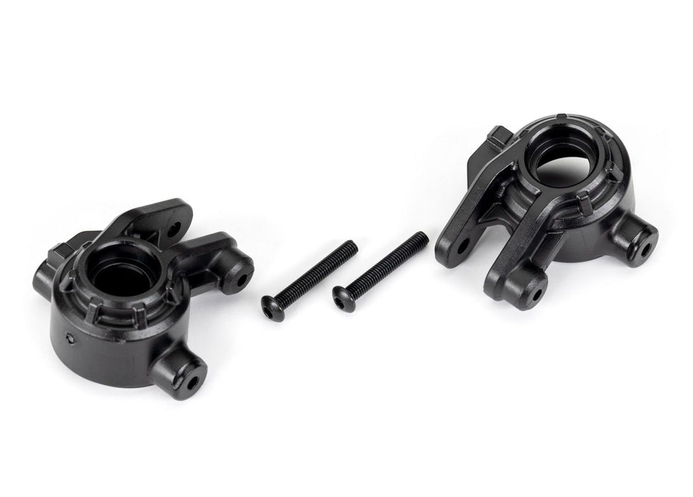 9037 Traxxas Steering blocks, extreme heavy duty, black (left & right)/ 3x20mm BCS (2) (for use with #9080 upgrade kit)