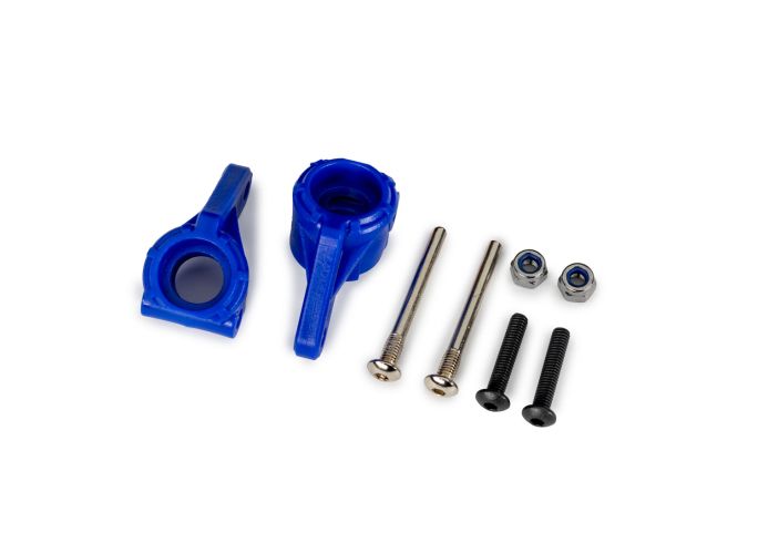 9137-BLUE Traxxas Steering Blocks Heavy Duty HD, Blue, 2WD