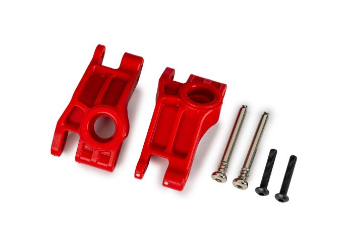 9150-RED Traxxas Rear Stub Axle Carriers, Extreme Heavy Duty, Red