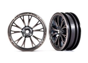 9472A Wheels, Weld satin black chrome (front) (2) Traxxas Drag Slash