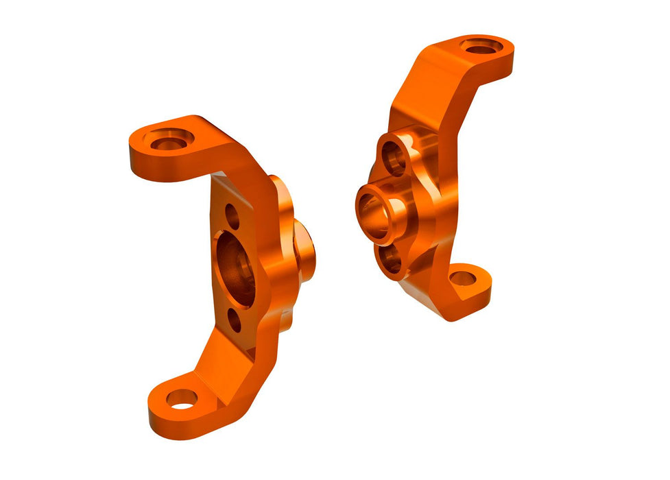 9733-ORNG Traxxas Caster blocks, 6061-T6 aluminum (orange-anodized) (left & right)