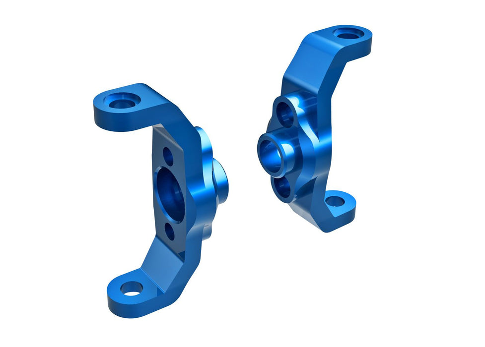 9733-BLUE Traxxas Caster blocks, 6061-T6 aluminum (blue-anodized) (left & right)