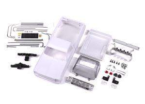 Body, Chevrolet K10 Truck (1979), complete (unassembled) (white, requires painting) (includes grille, side mirrors, door handles, roll bar, windshield wipers, &amp; clipless mounting) (requires #9835 front &amp; rear bumpers)