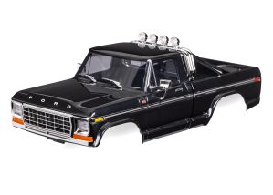 9812-BLK Traxxas Body, Ford F-150 Truck (1979), complete, black (includes grille, side mirrors, door handles, roll bar, windshield wipers, side trim, & clipless mounting) (requires #9834 front & rear bumpers)