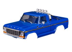 9812-BLUE Traxxas Body, Ford F-150 Truck (1979), complete, blue (includes grille, side mirrors, door handles, roll bar, windshield wipers, side trim, & clipless mounting) (requires #9834 front & rear bumpers)