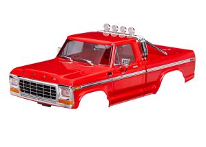 9812-RED Traxxas Body, Ford F-150 Truck (1979), complete, red (includes grille, side mirrors, door handles, roll bar, windshield wipers, side trim, & clipless mounting) (requires #9834 front & rear bumpers)