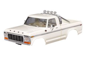 9812-WHT Traxxas Body, Ford F-150 Truck (1979), complete, white (includes grille, side mirrors, door handles, roll bar, windshield wipers, side trim, & clipless mounting) (requires #9834 front & rear bumpers)